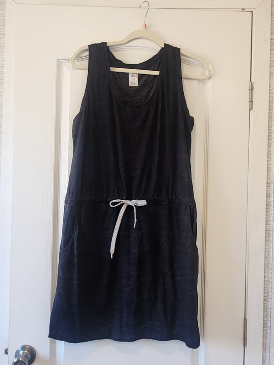 Member's Mark Dresses & Skirts - Members Mark Casual Black Camo Midi Dress with Drawstring Waist L Euc